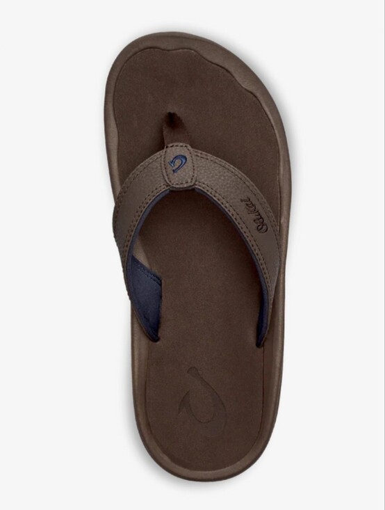 OluKai \'Ohana Men\'s Brown Flip-Flop with Navy Accents main image 8